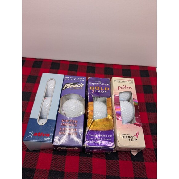Mixed Lot Pinnacle & Ativa Women’s Golf Balls – 4 Sleeves (12 Balls) Pink Ribbon - Picture 1 of 7